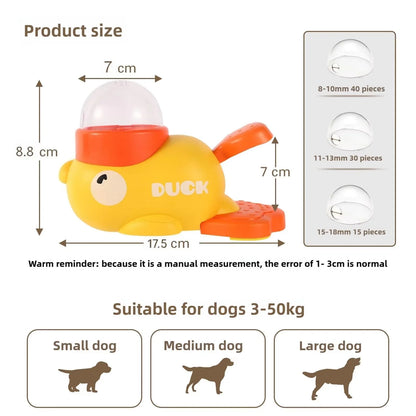 Pet slow food bowl, duck dog snack dispenser, slow anti-swallowing dog food feeder interactive feeder for small and medium pets
