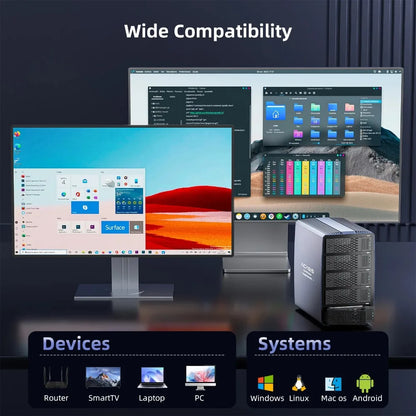 Acasis Hard Drive Docking Station 5 bay SATA HDD Docking Station Aluminum HDD Case Support 8 Raid Mode for 2.5/3.5 inch HDD/SSD