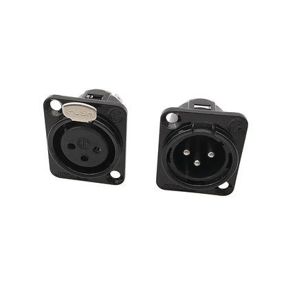 1/2/10Pcs XLR 3 Pin Male Female Panel Mount Chassis Socket Audio Microphone Plug Jack Connector Black