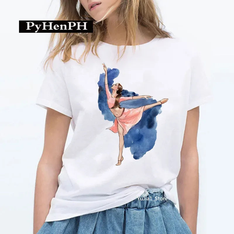 Gymnast Dancer T Shirt  Fashion Gymnast Artistic Gymnastics Printed T-shirt for Women Parent-child Clothing Oversized T Shirt