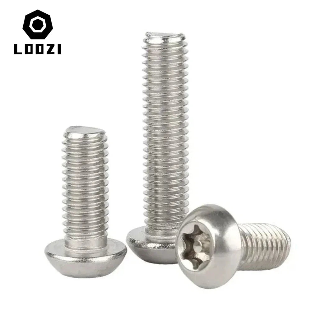 304 Stainless Steel Six Lobe Torx Button Round Head With Pin Anti-theft Tamper Proof Security Bolt Screw M3 M4 M5 M6 M8 M10 M12