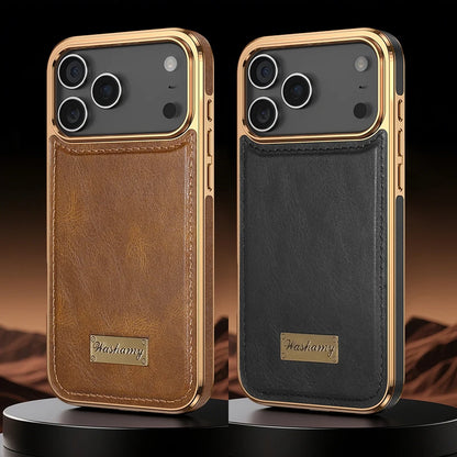 Business Retro Leather Back Case For iPhone 17 Pro Max / 17 Air For Magsafe Magnetic Magnets Shell