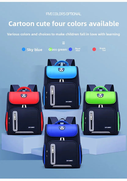 Lightweight Kids Backpack 1 3 6 Grade Spine Protection Reflective Space School Bag for Elementary Students