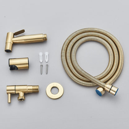 Brushed Gold Handheld Toilet Bidet Sprayer Stainless Steel Bidet Shower Hygienic Shower Wall Toilet Bidet Sprayer Cold Water
