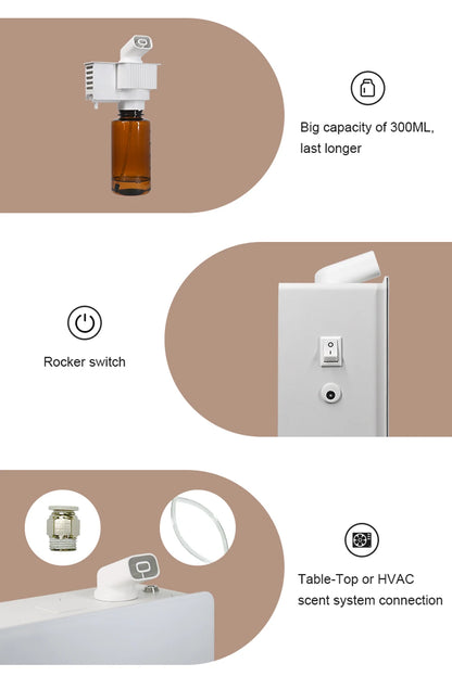 800m³ Essential Oil Diffuser HVAC Air Freshener Scent Machine Aromatizer Wall Mounted Hotel Aroma Oil Diffuser Home Fragrance
