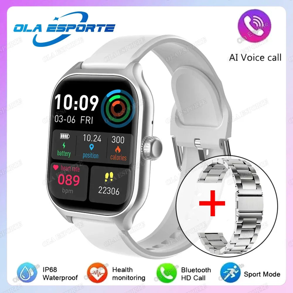 2.01'' Sports SmartWatch Fitness Clock Health Monitor Waterproof Smartwatch Wireless Call Watches For Men Women IOS Andriod 2025