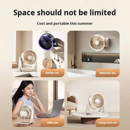 Cordless Electric Fan 3600mah Wireless Portable Air Circulator Fan Desktop Wall Ceiling Air Cooling Cooler Quiet Ventilator