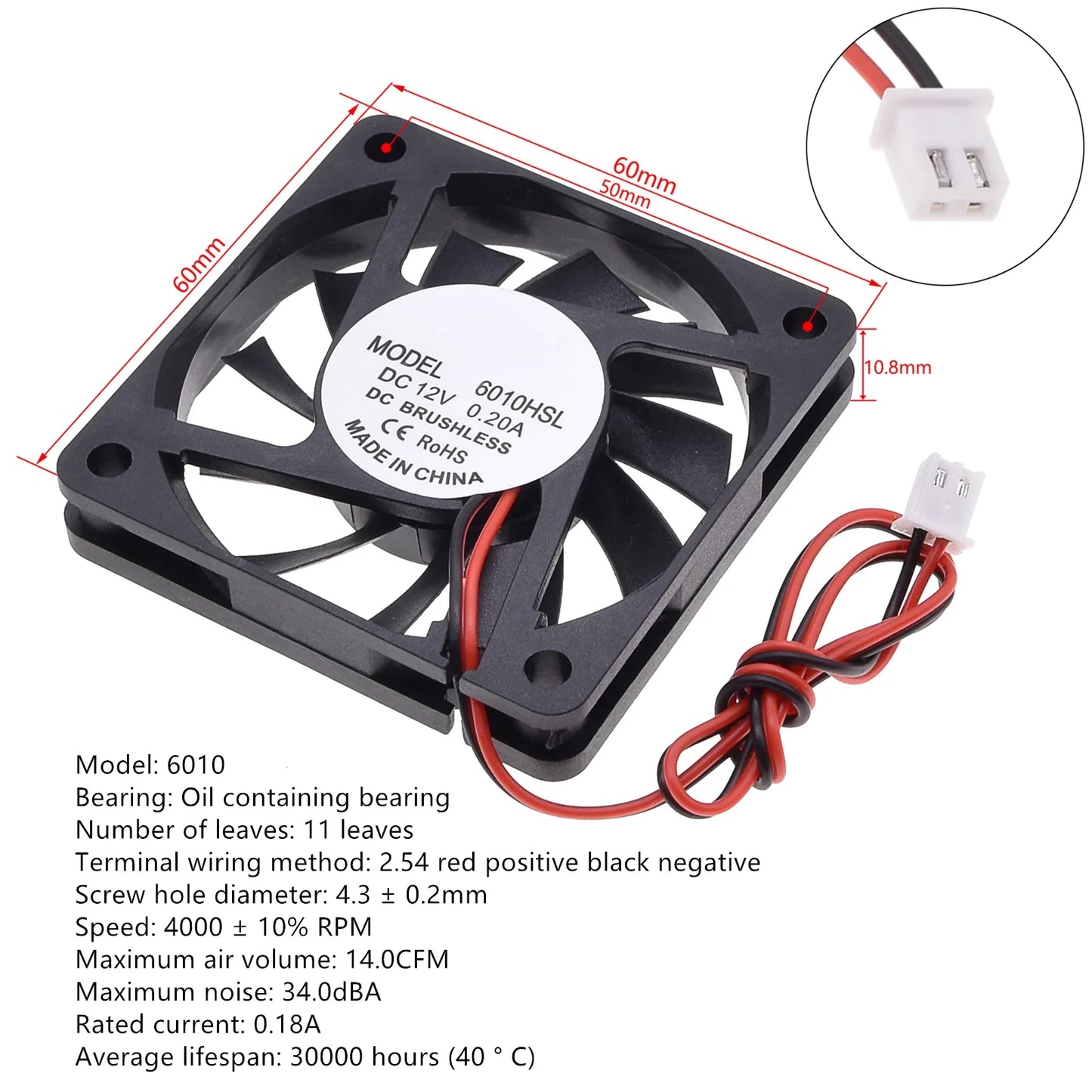 Silent DC12V Brushless Oil Content Cooling fan，for Power Supply Toy Chassis Multiple Sizes Available 2 3 4 5 6 7 8 9CM Silent