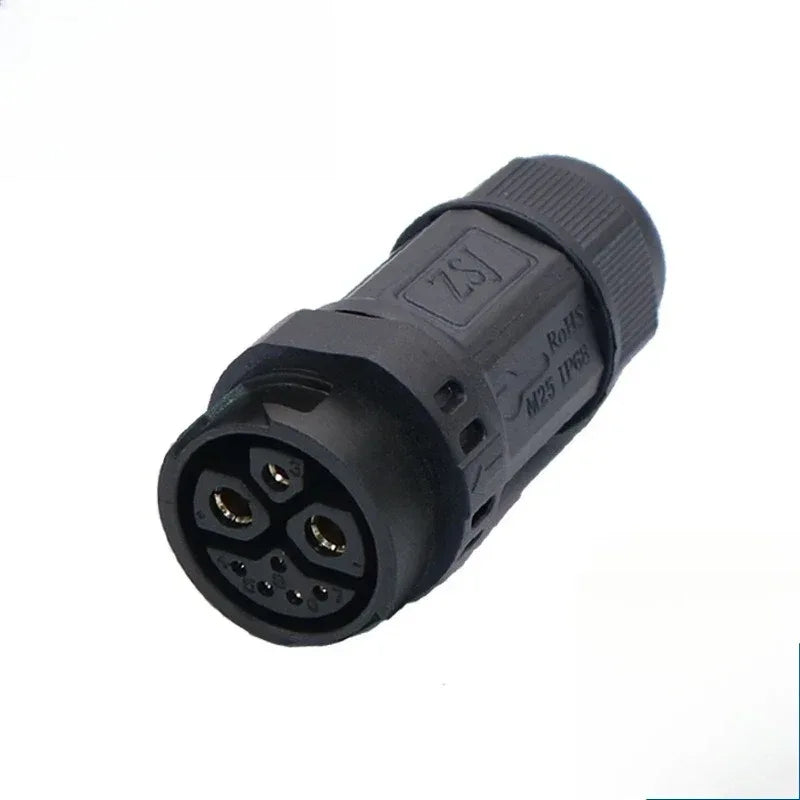 50A M25 2+1+5 Lithium Battery Charing Plug Socket Waterproof IP68 Self-locking Aviation Plug Energy Storage Power Connector
