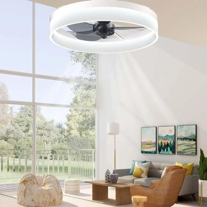 Modern Smart Fan With Lights Winter Infinitely Dimmable Summer Reversible Dual Modes For Living room Bedroom Kitchen
