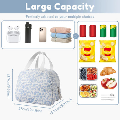 7L Portable Lunch Bags Thermal Insulation Lunch Box With Double Zipper Lunch Storage Bag Large Capacity School Picnic Handbag
