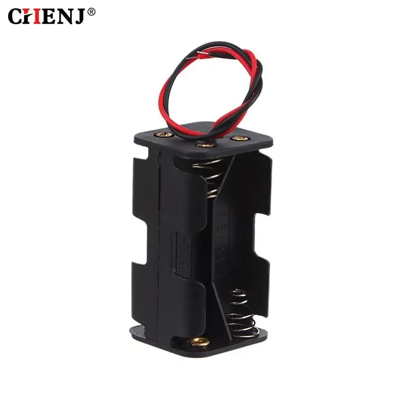 AA Battery Holder 6V for 4 x AA Batteries Plastic Storage Box AA Battery Case Dual Layers With Wire Lead Power Battery Storage