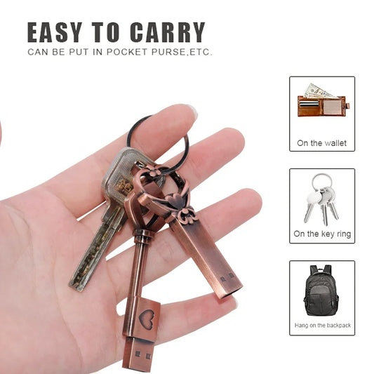 10pcs/lot Copper Love Heart Pen Drive 128GB Metal USB 2.0 Flash Drive 64GB Key Memory Stick Creative Gift Pendrive 64GB Storage by PDG ibma