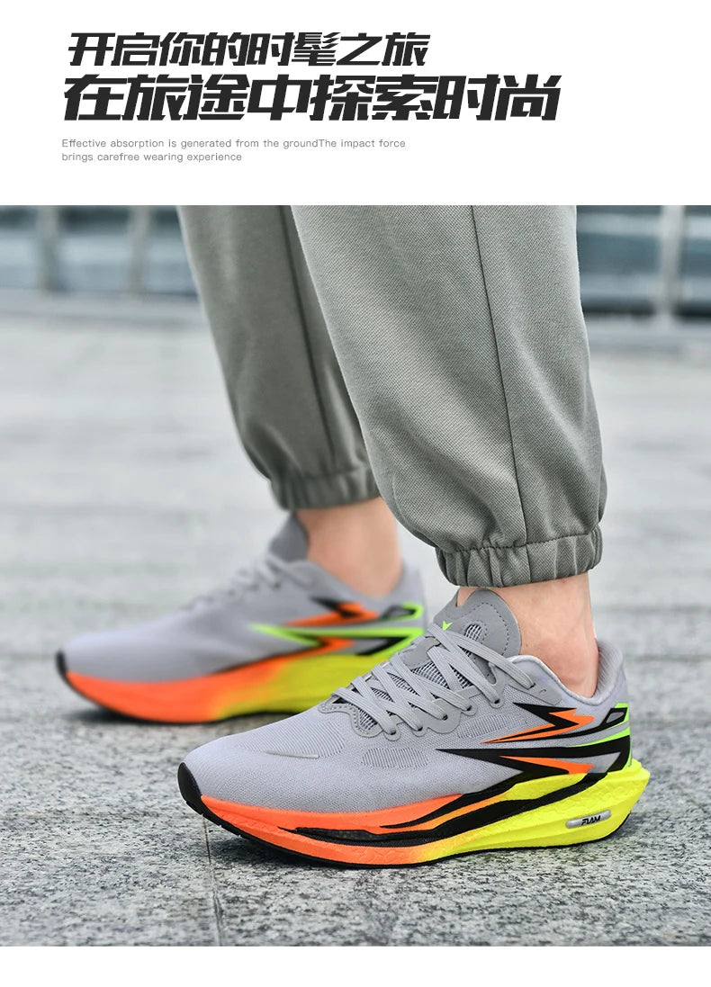 Men's Running Shoes Jogging Breathable Mesh Cushioning Non-Slip Outdoor Casual shoes Couple Trainer Race Sneakers Off-road Shoes