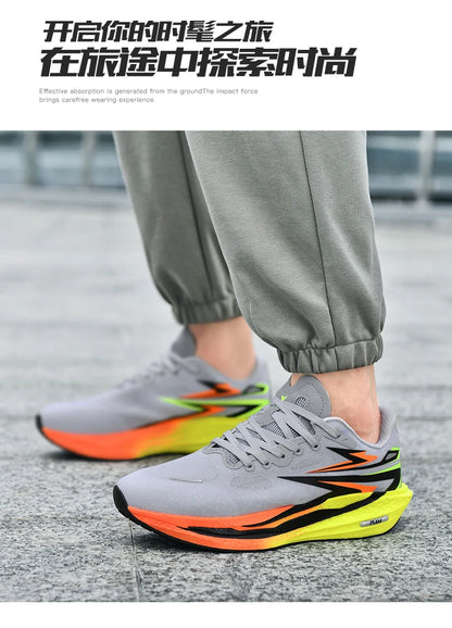 Men's Running Shoes Jogging Breathable Mesh Cushioning Non-Slip Outdoor Casual shoes Couple Trainer Race Sneakers Off-road Shoes