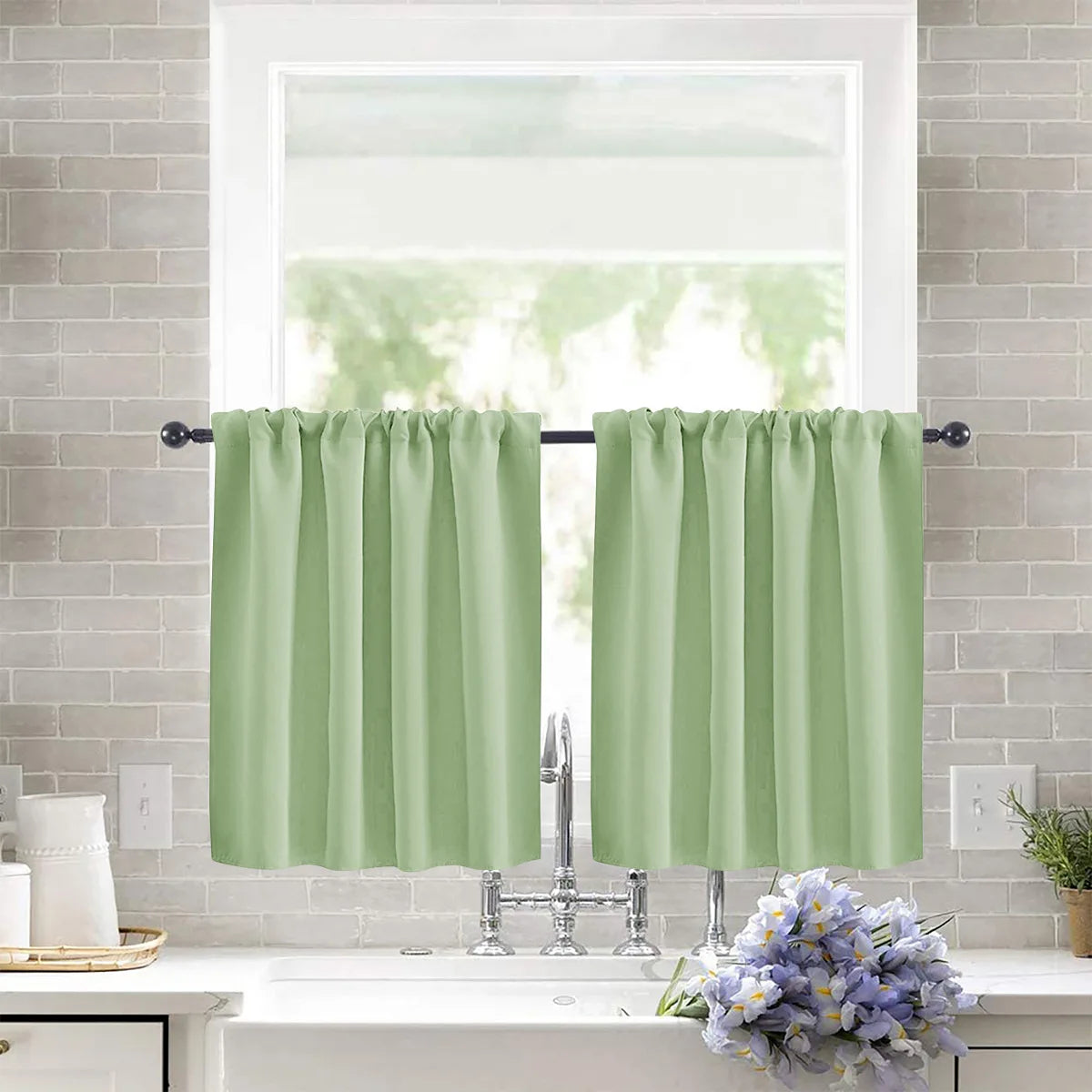 Modern Simple New Solid Color High-precision Short Curtain Finished Blackout Curtain Kitchen Partition Curtain Coffee Curtain.