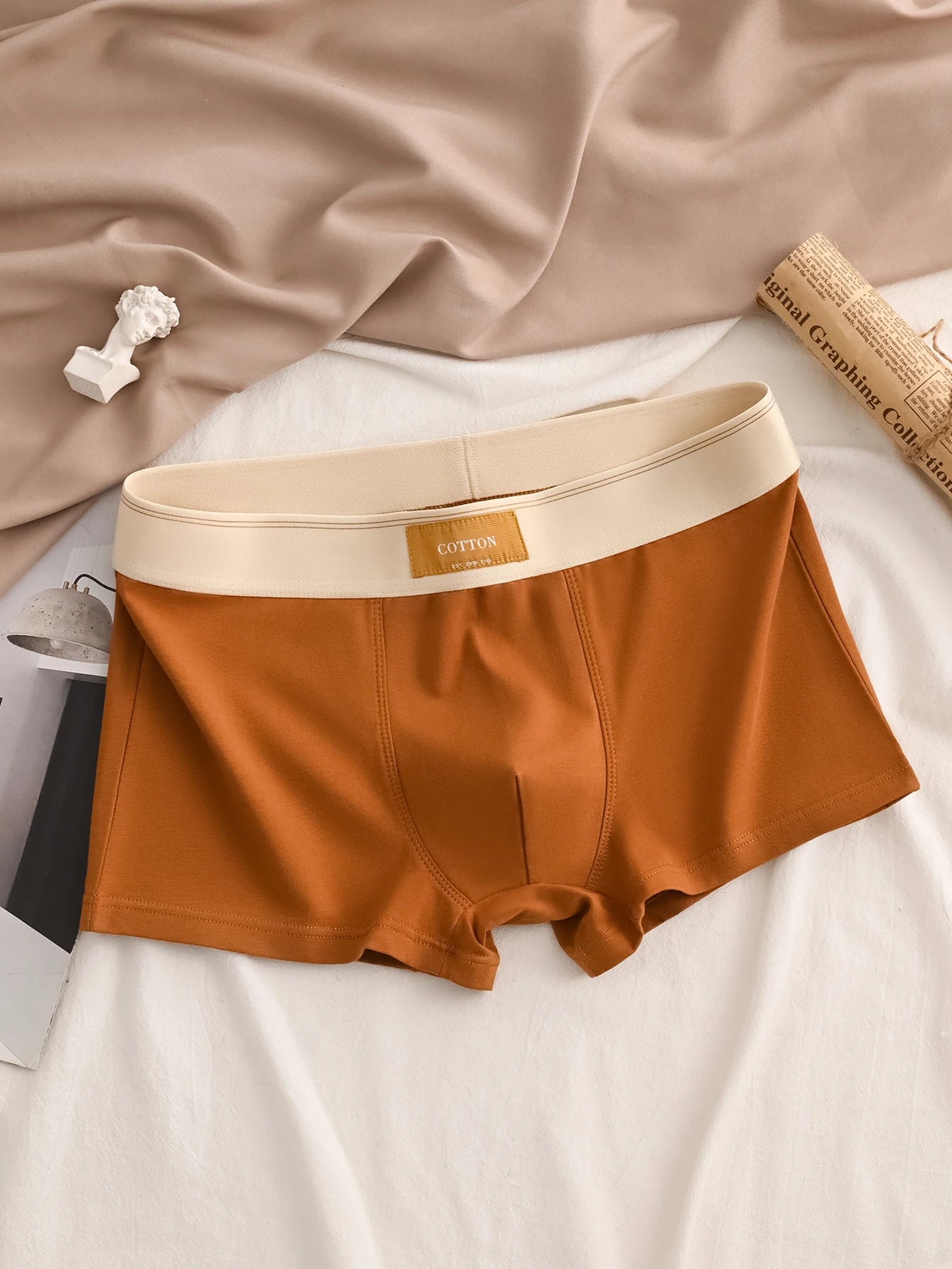 3Pcs High-Quality Cotton Men's Boxer Briefs Soft Healthy Casual Fashionable Sport Boxers Trendy Men's Shorts Underwear
