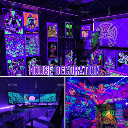 UV LED Black Light Strip USB LED Strip Tape 395-405nm Ultraviolet Light For Glow Party Bedroom UV Lamp Fluorescent Poster Body