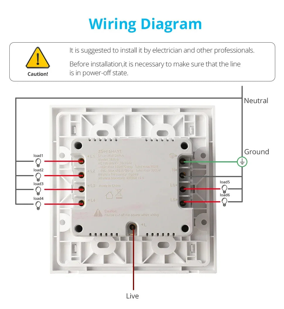 Zemismart Zigbee Interrupter 1 2 3 4 6 Gangs Light Switch Brazilian Wall switches Work with Tuya Smart Life Alexa Google Home