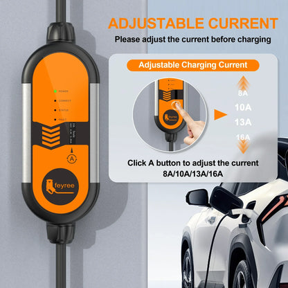 feyree 32A 7KW Type2 EV Portable Charger 3.5KW 16A 1Phase EVSE Charging Box 11KW 16A 3Phase Car Charger for Electric Vehicle