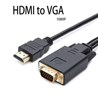HDMI-Compatible to VGA Adapter Connect to Line Converter Cable 1.8M FHD 1920*1080P For Desktop Laptop PC TV Monitor Projector
