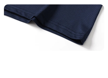 Summer Mesh Sports T-Shirt Men Quick-Drying Breathable Loose Ice Silk Short Sleeves Men Jogging Hiking Round Neck Sports T-shirt