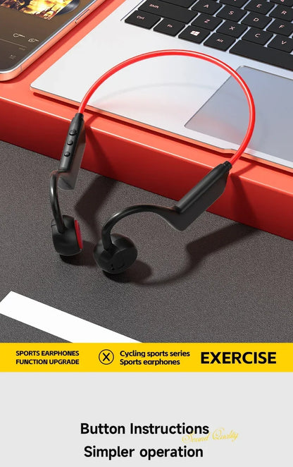 Bone Conduction Headset Wireless Swimming Sports Headphone IPX8 Bluetooth 5.4 With Mic Waterproof Exercise Fitness