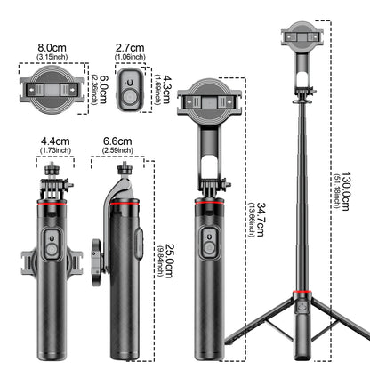 C20 Magnetic Selfie Stick Tripod for iPhone 12-16 Pro Max Travel Stand with Magsafe Phone Clamp for Android Smartphone