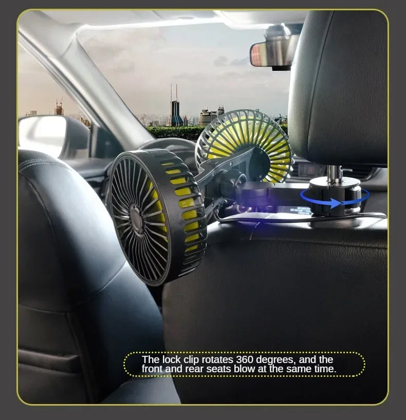 3-speed Car Fan Rear Seat Ventilador USB Freshener Air Conditioner Climatiseur Ventilateur Voiture Ventilatore Auto Cooler