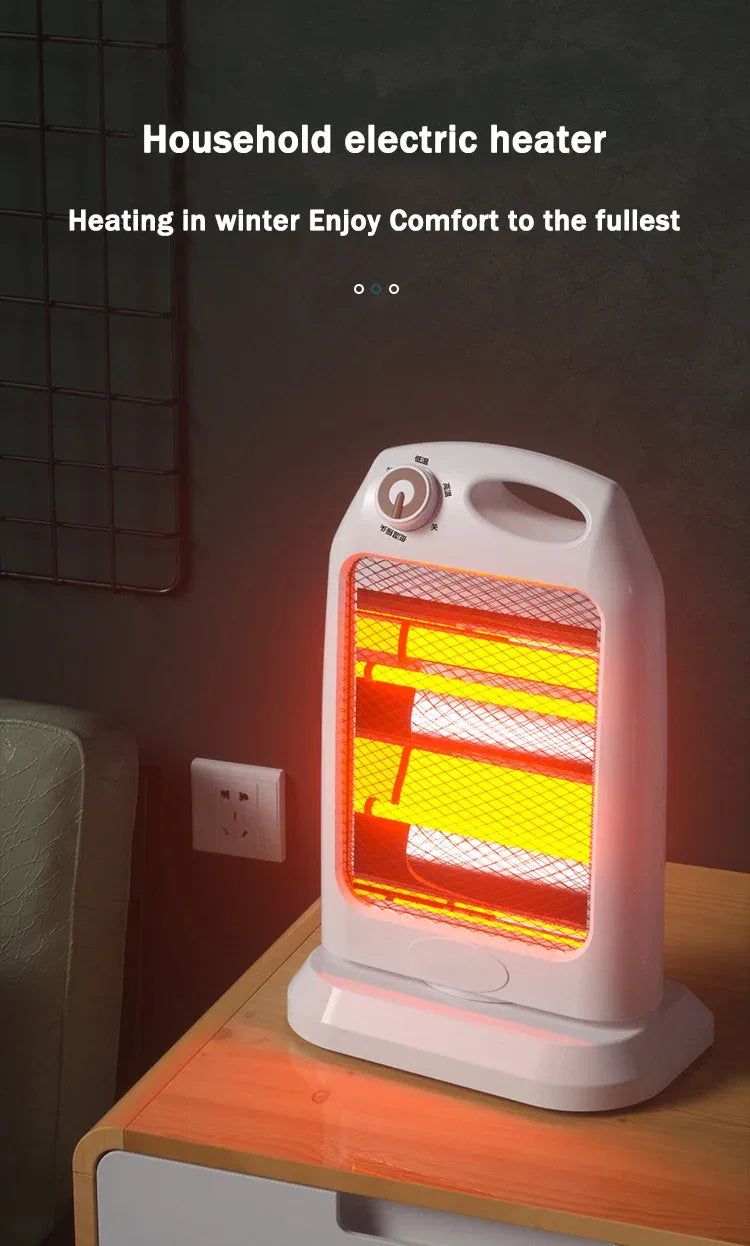 DMWD Electric Heater Portable Quartz Tube Heating Machine Bedroom Office Small Sun Heater Winter Warmer Thermal Heating Radiator