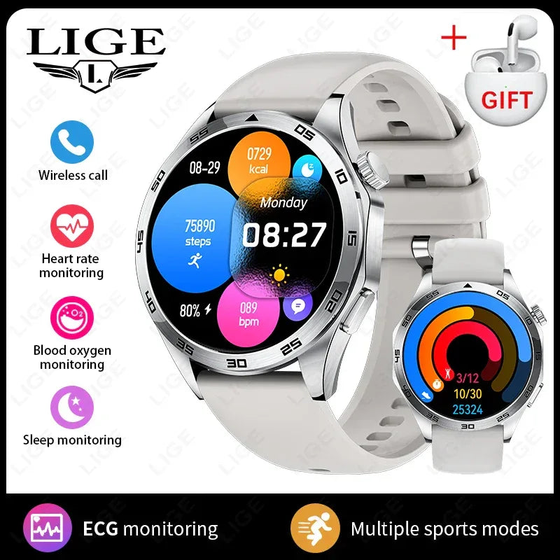 2025 New Blood Pressure Smart Watch Men ECG Monitoring Heart Rate Monitor Women Smartwatch BT Call Fitness Tracker Sport Watches
