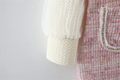 9 Months To 3 Years Old Spring And Autumn New Sweet Bow Baby Girl Dress, Princess Style Children'S Long Sleeved Clothes