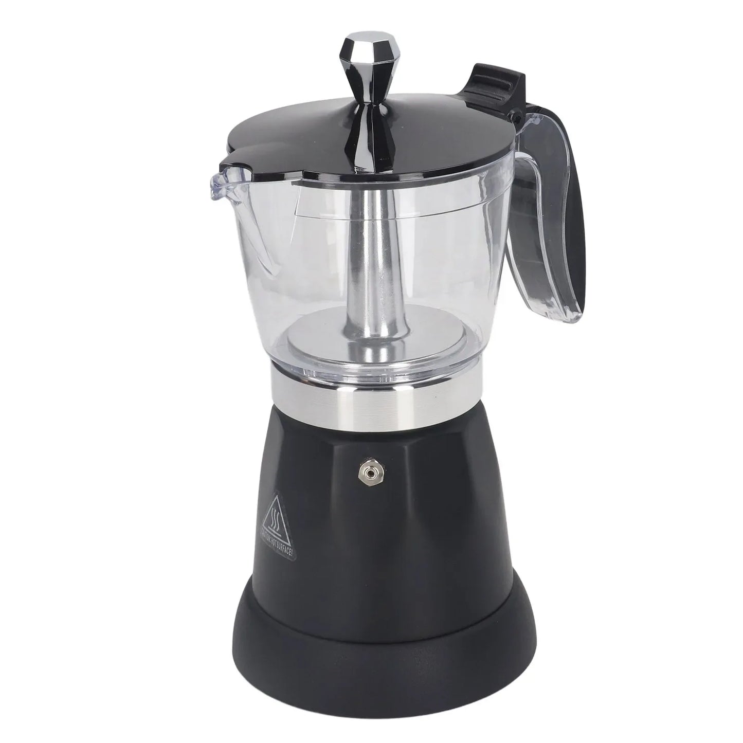Portable 6 Cup Electric Coffee Maker Transparent Top Italian Coffee Pot Machine 300ML for Home