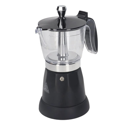 Portable 6 Cup Electric Coffee Maker Transparent Top Italian Coffee Pot Machine 300ML for Home
