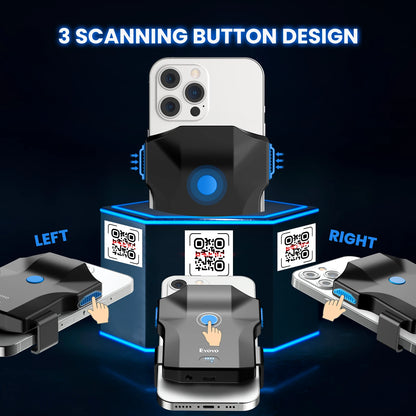 Eyoyo EY-032 Bluetooth Barcode Scanner Back Clip 1D 2D Bar Code Reader with Image Scanning For UPC Library Warehouse Inventory