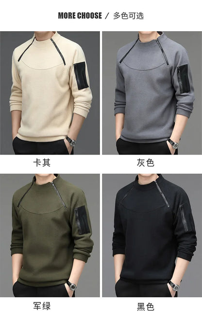 Men's Sweatshirs Spring Fall Long-sleeved T-shirt Top Loose Trend Round Neck Bottoming Shirt Lightweight Casual Sports