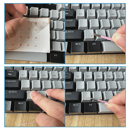 [Korean Language] Tear-Off Film Keyboard Sticker Desktop Laptop Key Sticker Single Film Universal Transparent Engraving Sticker