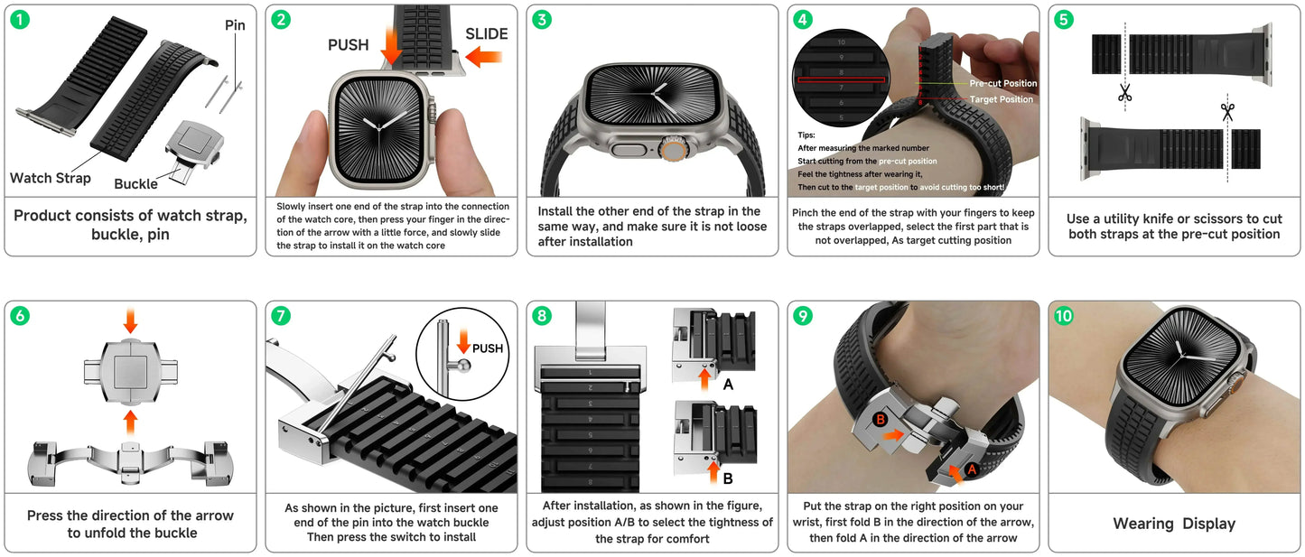 Silicone Band for Apple Watch Ultra 3/2 49mm Strap Men Sport Bracelet for Iwatch 11 10 9 8 7 6 5 Se 46mm 45mm 44mm  Watchband