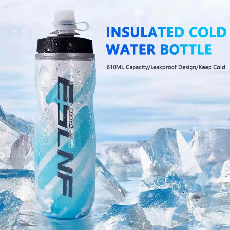 Insulated Cold Cycling Water Bottle Portable 610ml MTB Bottle Ultralight Dustproof Sports Bottle