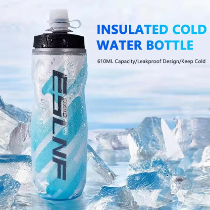 Insulated Cold Cycling Water Bottle Portable 610ml MTB Bottle Ultralight Dustproof Sports Bottle