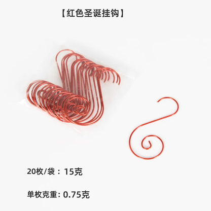 20pcs/bag Christmas Ornaments Metal S-Shaped Hooks Holder Christmas Tree Ball Pendant Hanging Decorations Home Navidad New Year