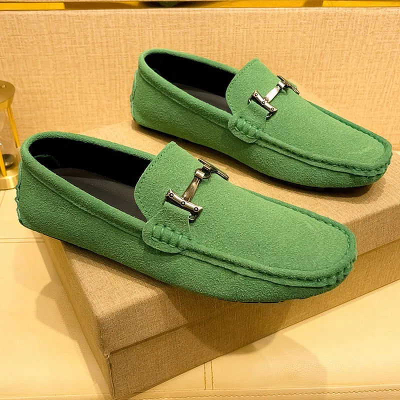 MAEDEF Suede Men Casual Shoes Lazy Shoes Male Breathable Slip-on Mens Driving Flat Shoes Comfortable Boat Shoe Loafers Moccasins