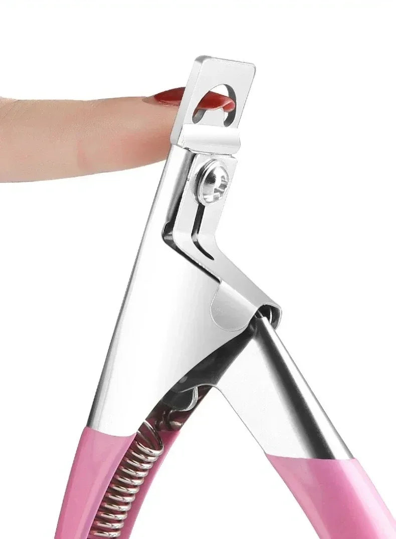 Professional U-Shaped False Nail Cutter, Straight Edge Fake Nail Tip Clipper, Manicure Pliers Nail Capsule Guillotine Tool