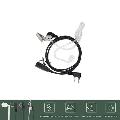 2 Pin PTT MIC Headset Covert Acoustic Tube In-ear Earpiece For Kenwood TYT Baofeng UV-5R BF-888S CB Two Way Radio Accessories