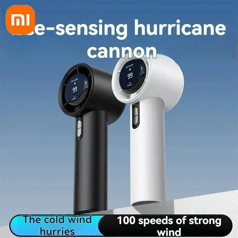 Xiaomi Ultra Quiet 100 Speed Handheld Fan USB Rechargeable Portable Mini Turbo Fan for Office and Travel with LED Indicator