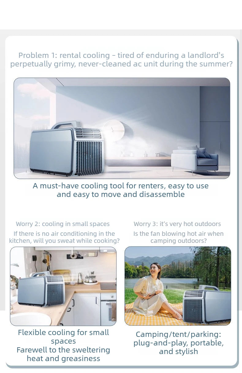 New Outdoor Portable Air Conditioner Compact Heating Cooling Mobile AC for Camping Tent