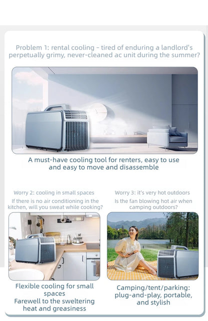 New Outdoor Portable Air Conditioner Compact Heating Cooling Mobile AC for Camping Tent