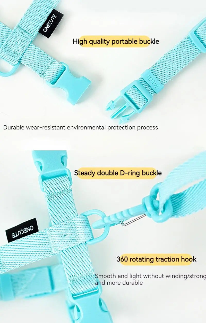 Dog Harness Dog Collar Dog Leash Macarone Color Cat Accessories Pet Small Dog Accessories Small Dog Harness Dog Supplies
