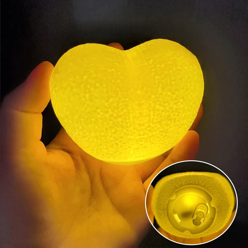 Romantic Creative 3D Love Heart LED Lamp Wedding Cake Night Light Ornament Birthday Christmas Home Ambient Light Gift Box Decor