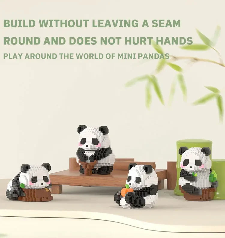 Blocs de construction Panda mignon et miniature à assembler soi-même, style chinois, jouet éducatif pour enfants.